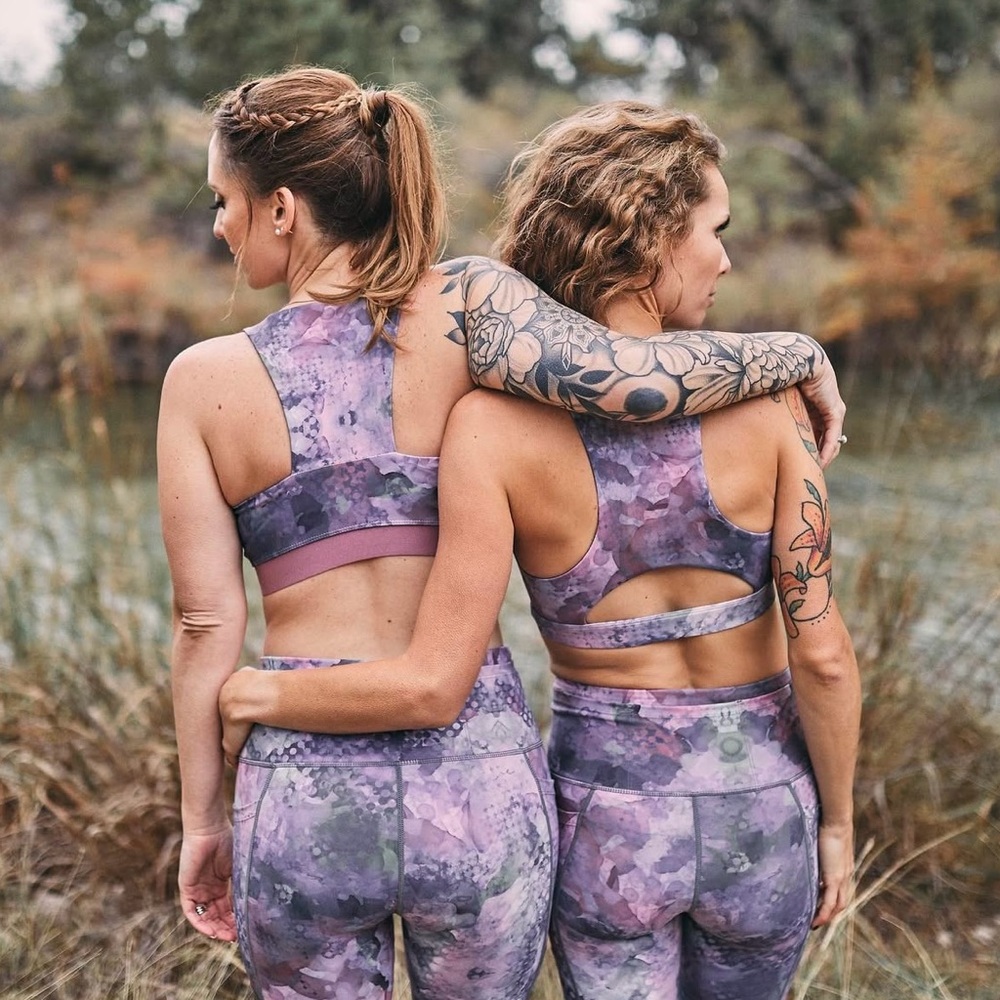 Linc Active Lilac Multi Patterned Workout Legging… - image 2